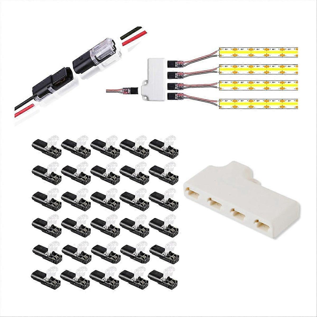 Packung Mit 30 2/3/4-poligen 4-wege-doppelsteckverbindern Für Led-kabel