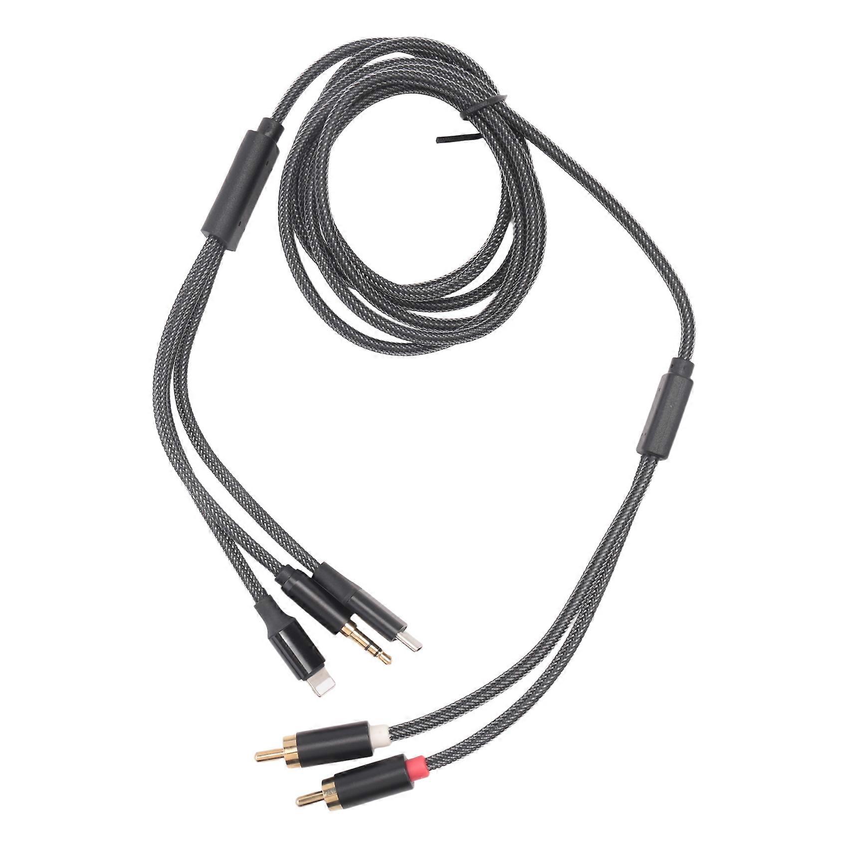 Usb-c-auf-cinch-kabel, 3-in-1-audioadapter (1,2 M) Für Apple-schnittstelle, Cinch-stecker Und Aux-buchse. Kopfhöreranschlussadapter.
