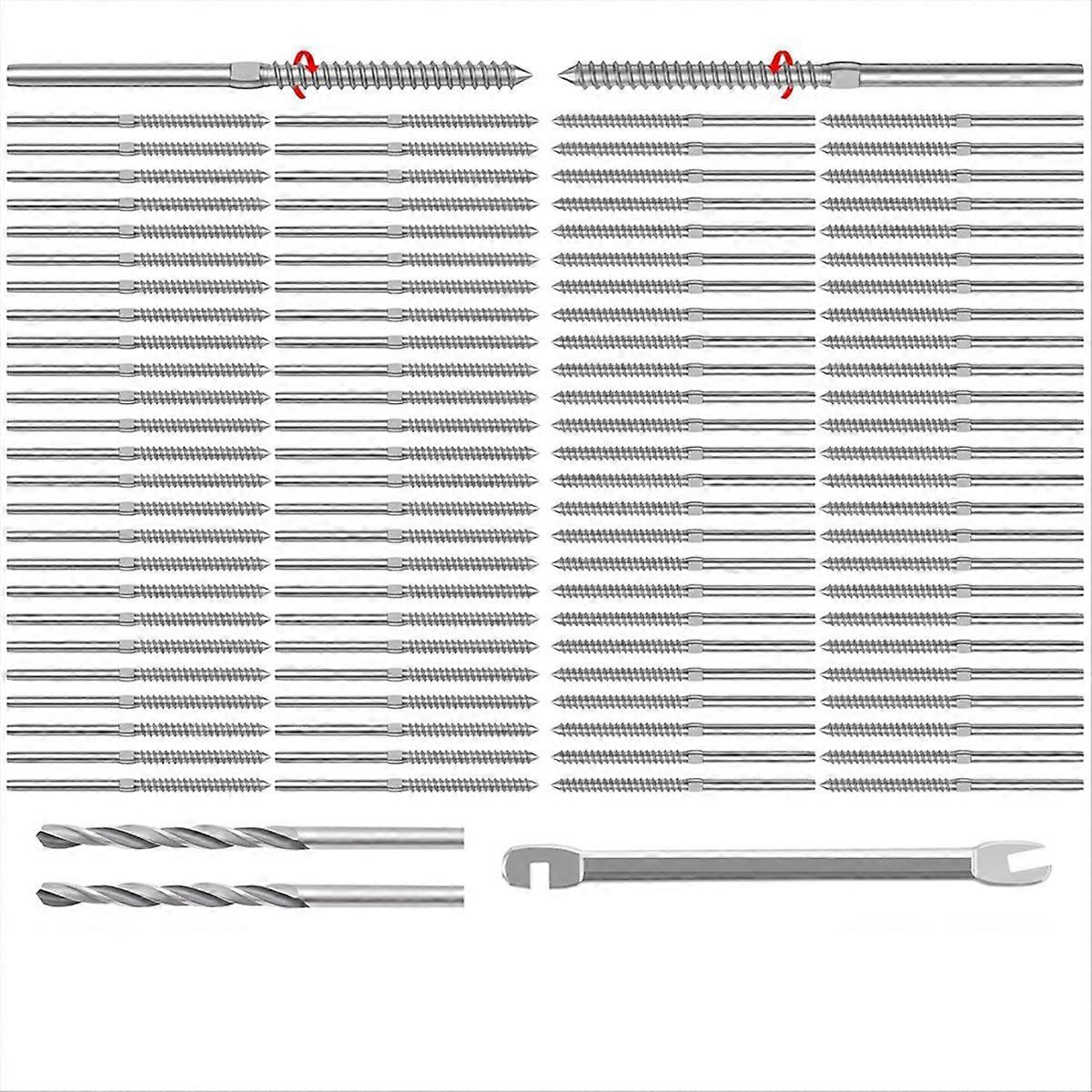 Set Mit 100 Nietschrauben Für Holzpfosten Oder Stahlseilgeländer