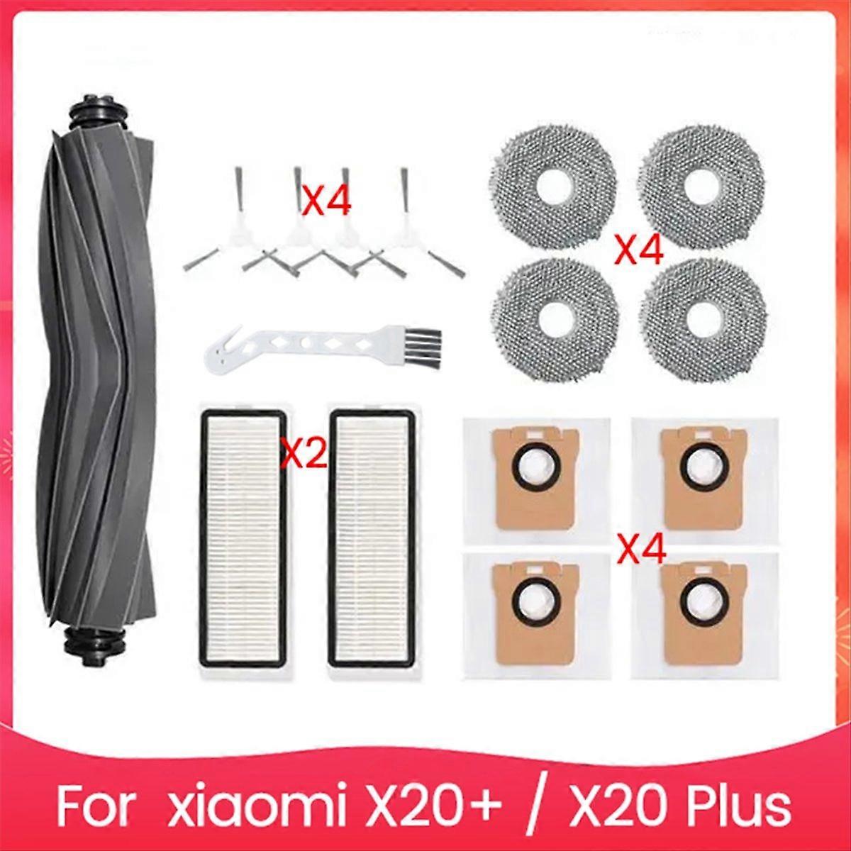 Zubehör Und Ersatzteile Für Den Saugroboter X20+ / X20 Plus: Hauptbürste, Hepa-filter, Reinigungstuch Und Staubbeutel.