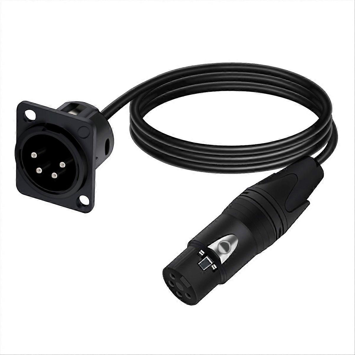 4-poliges Xlr-audio-verlängerungskabel Für Die Panelmontage, Gehäuse-auf-xlr-buchse-stecker, Durchführung Für Schottwände, Mikrofonbuchse, 5 Meter