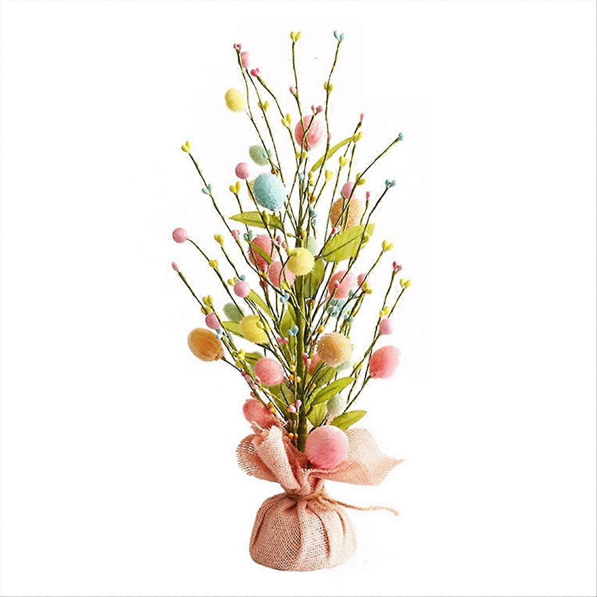 Ostereierbaum Mit Zarter Und Farbenfroher Dekoration