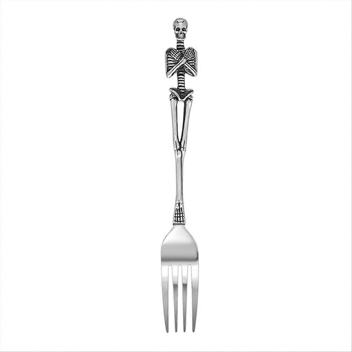 Halloween-gabel Mit Skelettschädelgriff, Vintage-geschirr A