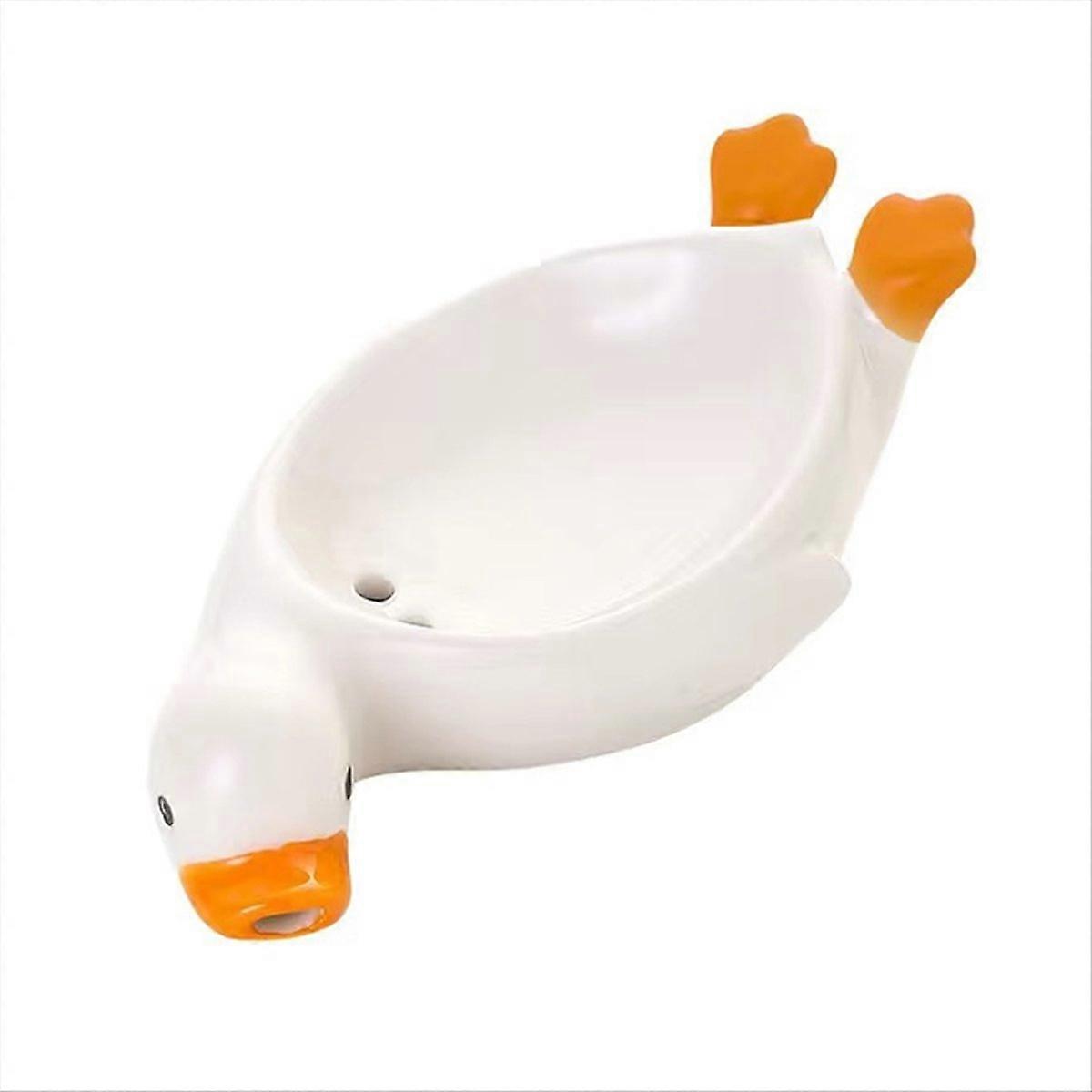 Seifenschale In Entenform Mit Abflusssystem, Weiß