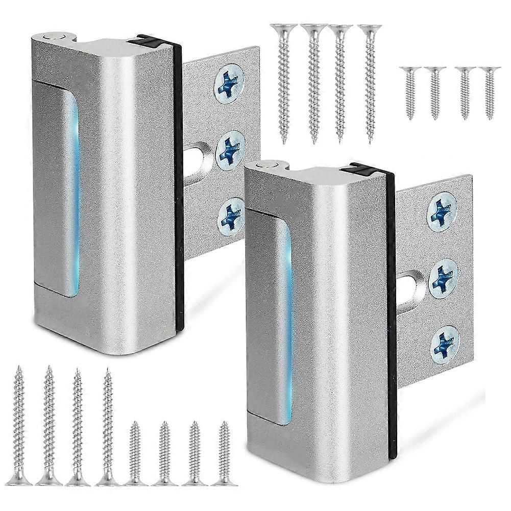 Verstärktes Sicherheitsschloss Für Haustüren, Kindersicherung, Belastbar Bis 363 Kg (800 Lb), 2er-pack, Silber