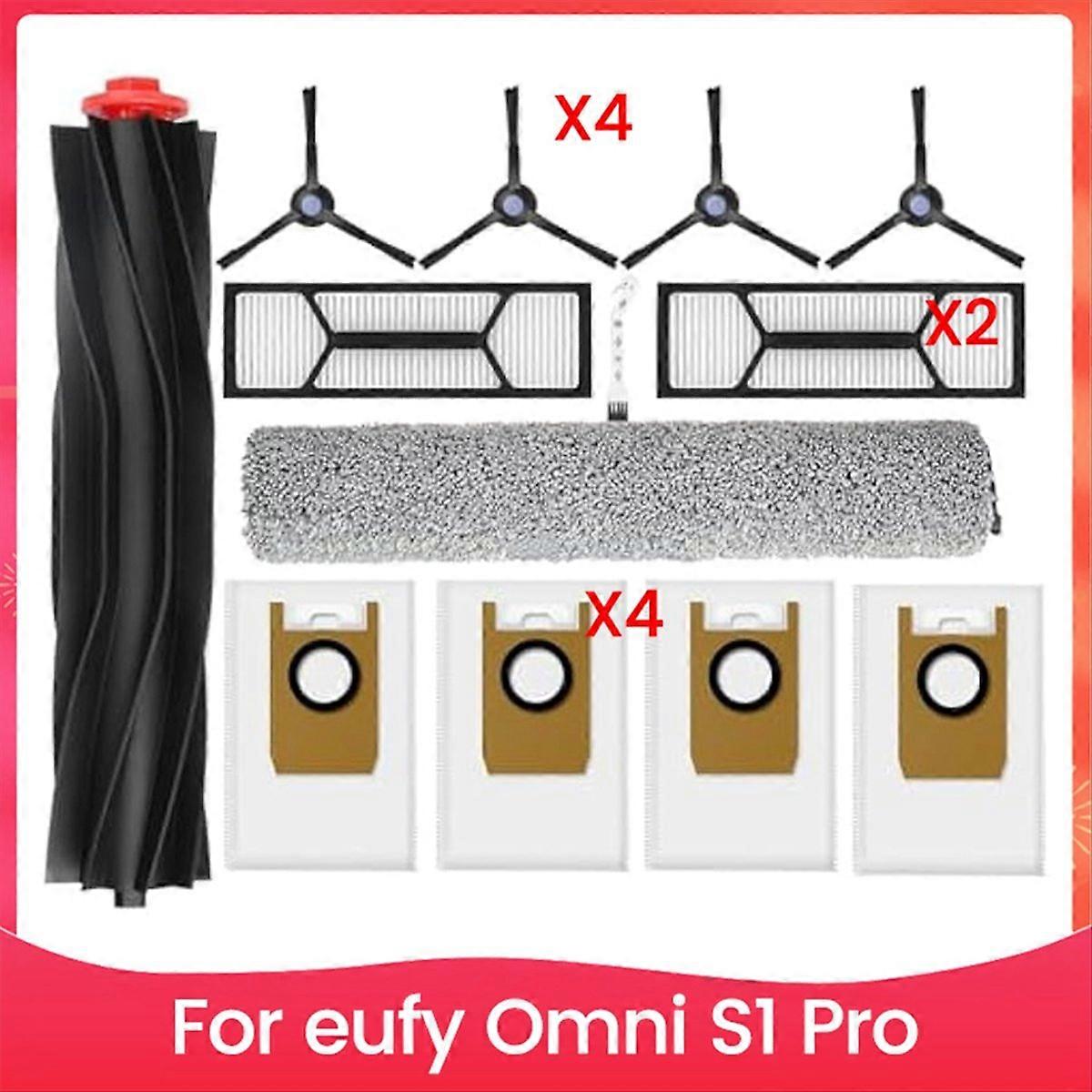 Ersatzzubehörset Für Omni S1 Pro: 1 Wischmopp, 1 Bürstenwalze, 4 Staubbeutel, 2 Filter, 4 Seitenbürsten