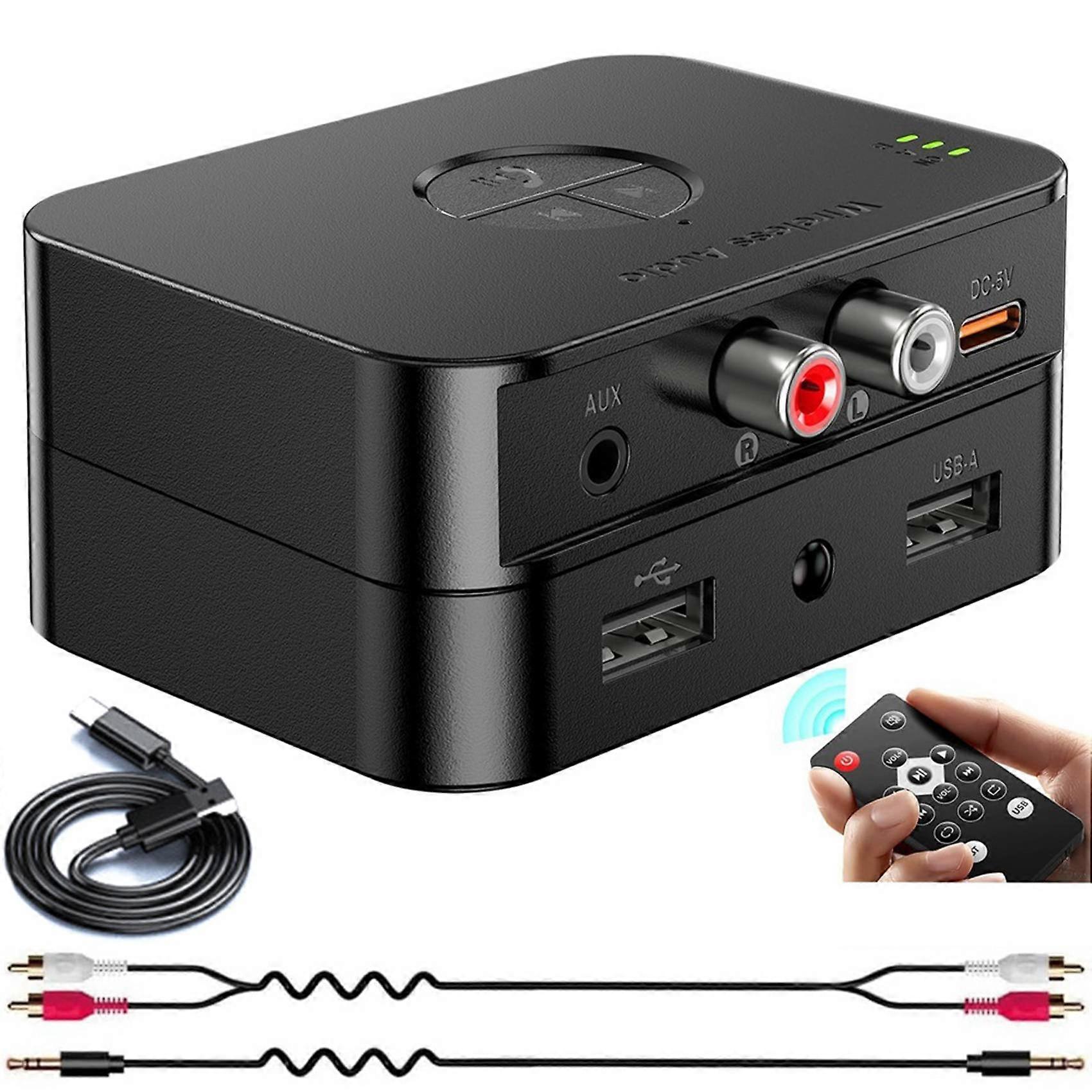 Bluetooth 5.4-empfänger Für Heim-hifi-systeme, Audioadapter Für Hifi-musikstreaming, Kabelgebundene Lautsprecher, Usb-stick, Mit 3,5-mm-aux-eingang.