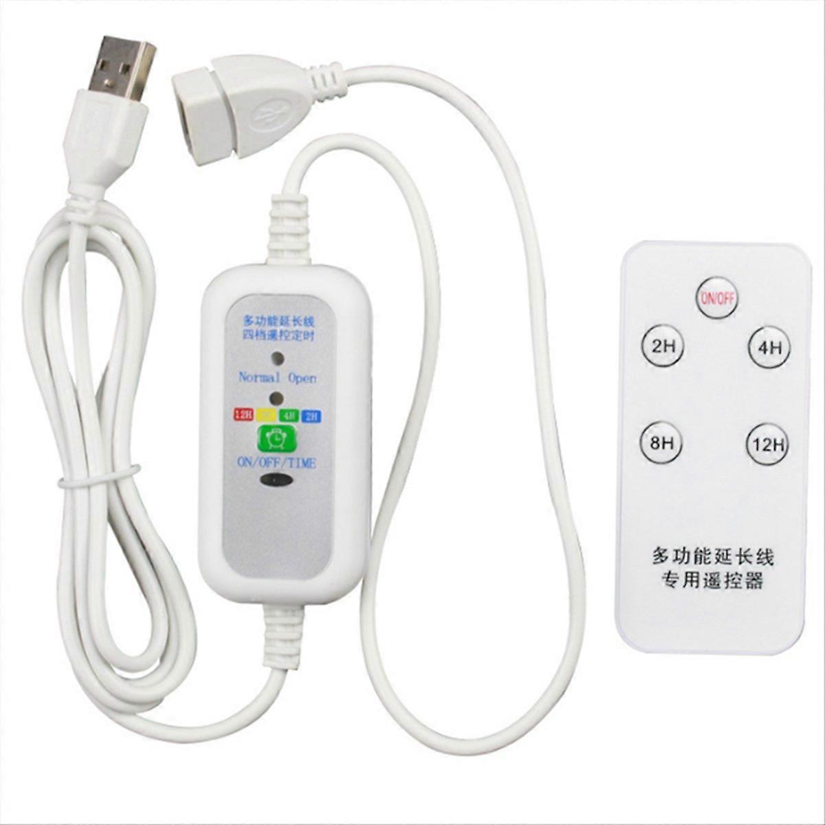 1,5 M Multifunktionales Usb-verlängerungskabel Mit Fernbedienung Für 5v Usb-led-ventilator Und 2-12 Stunden Timer (ein-/ausschalter).