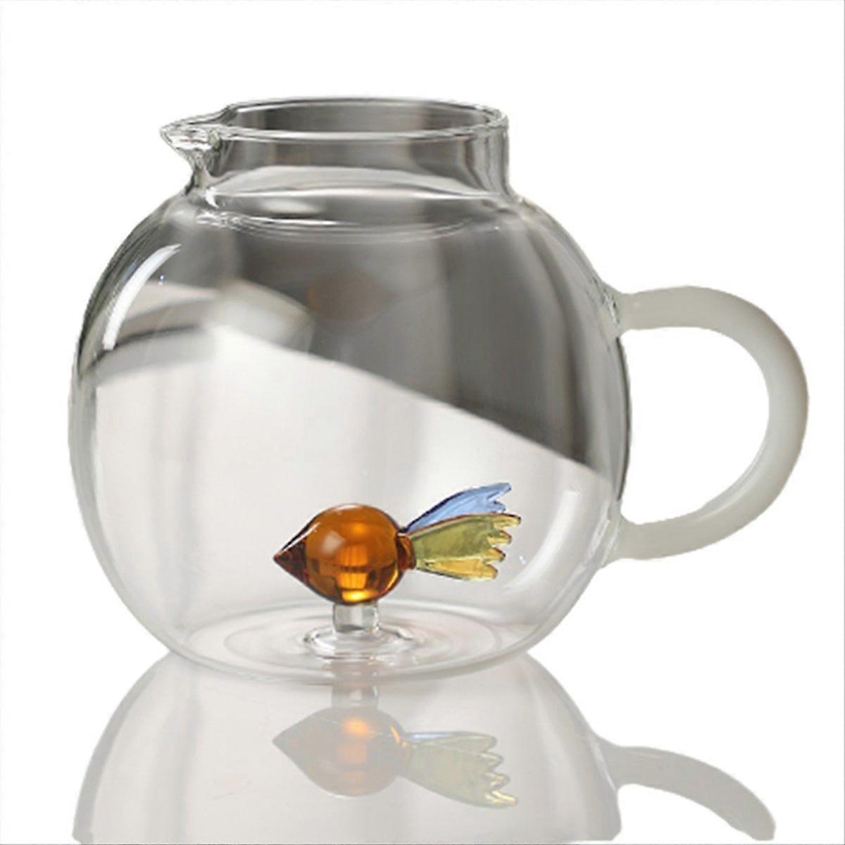 Niedlicher, Bauchförmiger Wasserkocher Mit Bauernhoftiermotiv, Aus Hochwertigem Borosilikatglas, 1600 Ml
