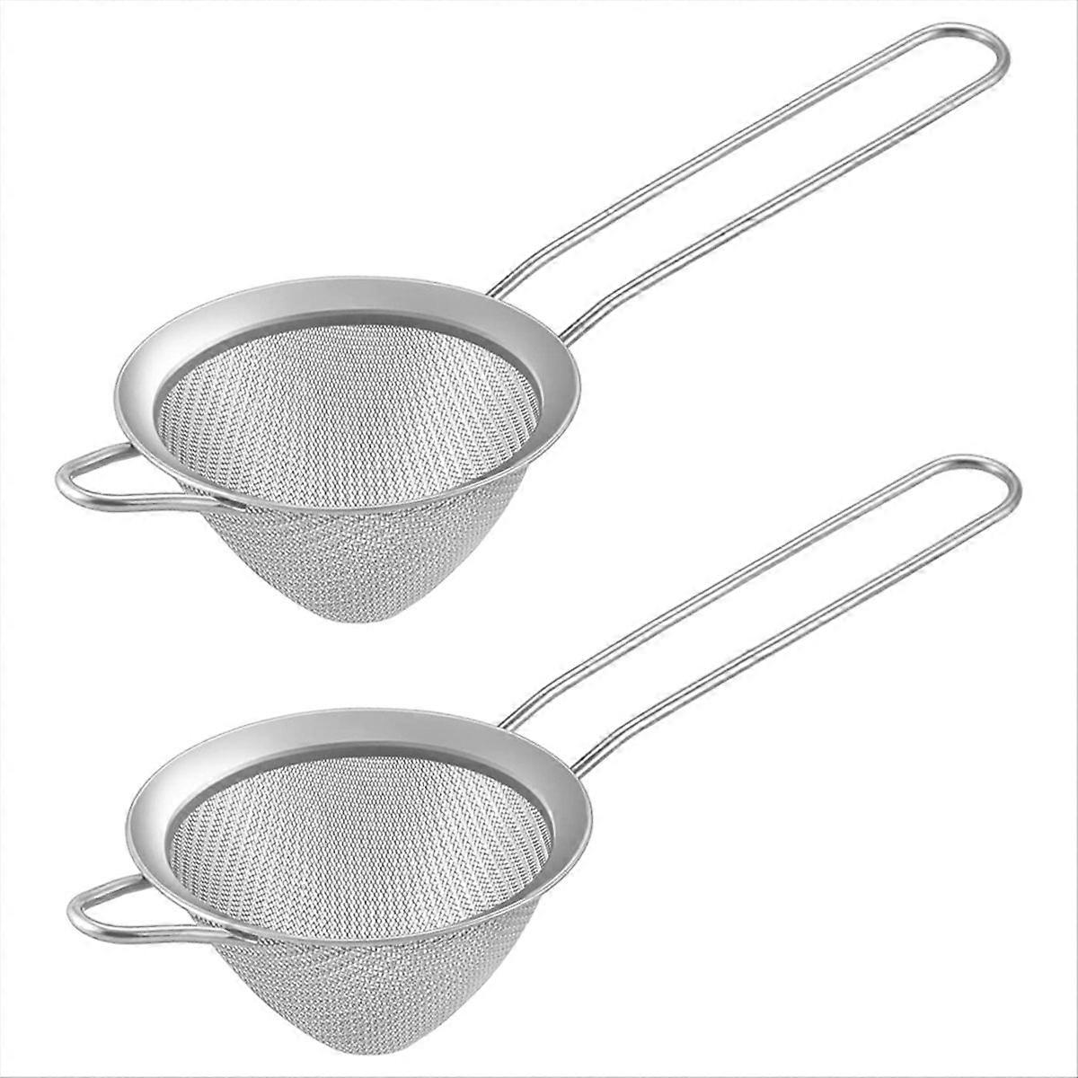 Set Aus 2 Kleinen, Konischen Feinsieben Für Cocktails, Kaffee, Saft Und Tee.
