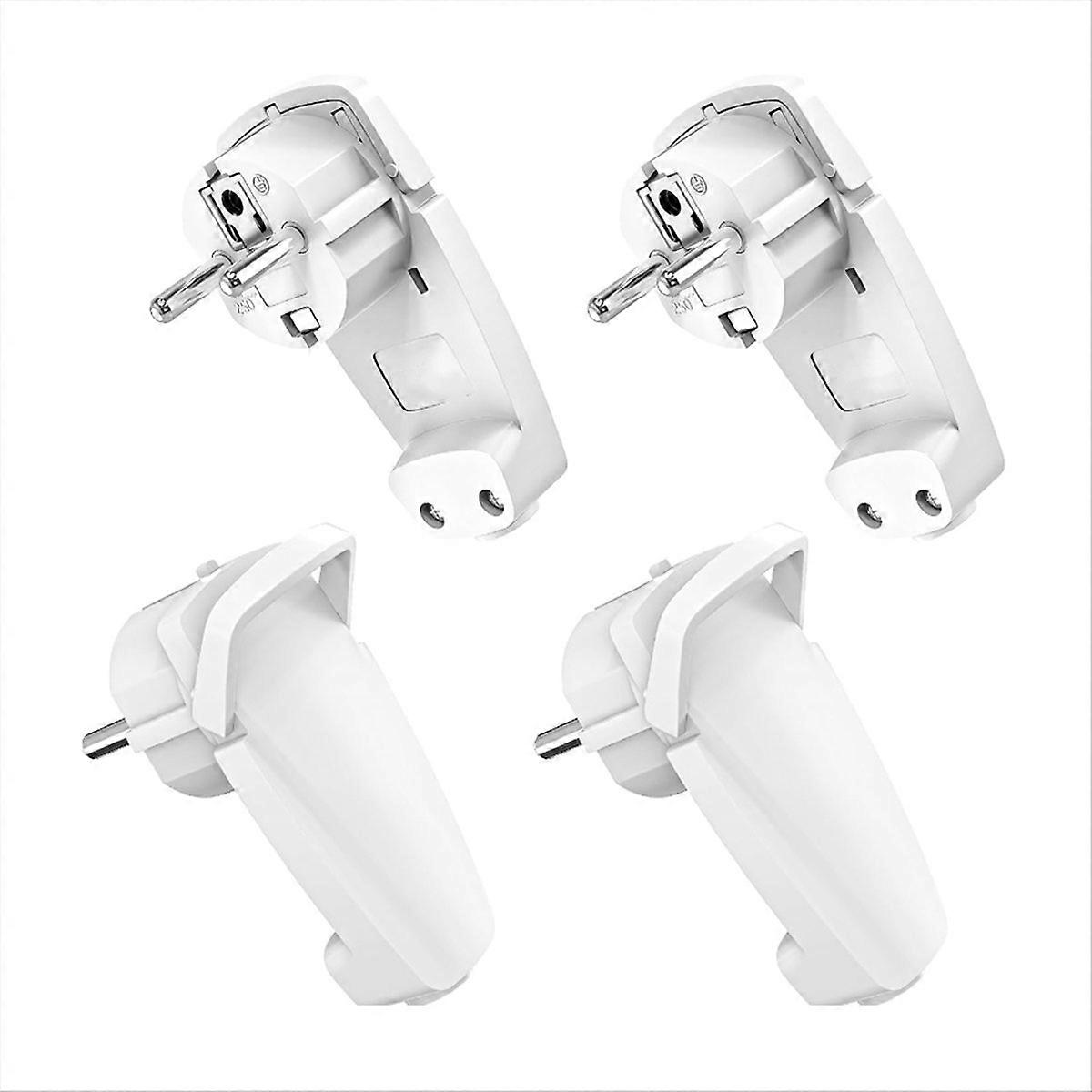 Weißer, Abgewinkelter Schuko-stecker, Flacher Schuko-stecker 250 V (16 A), Europäischer Stecker