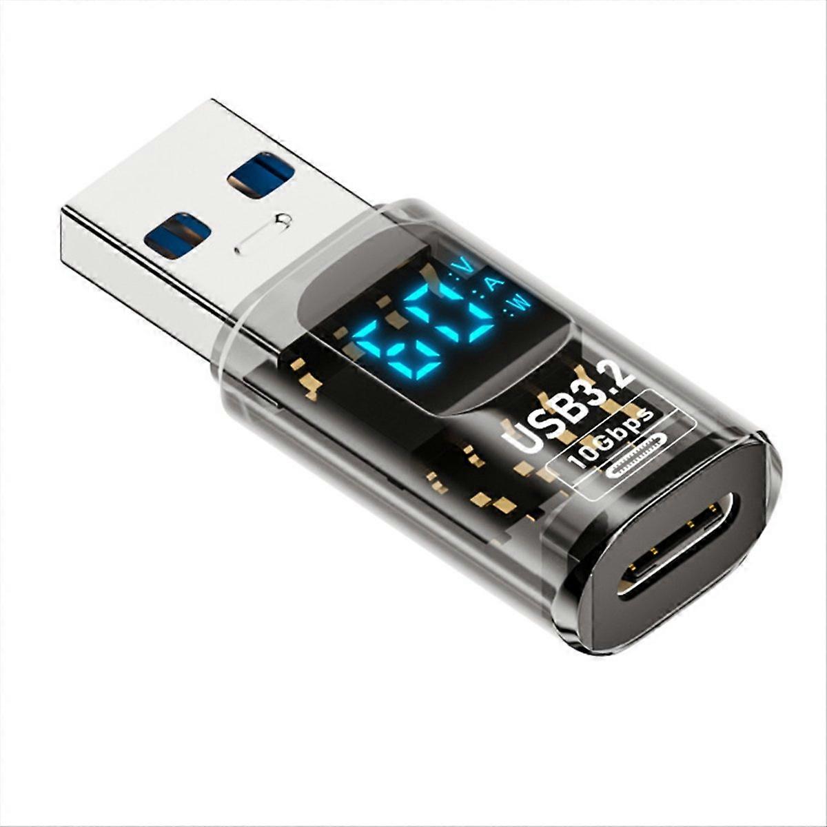 Usb-3.2-adapter Mit Digitaler Led-anzeige, 36–60 W, 10 Gbit/s, Für Laptops, Typ-c-datenkonverter, Am-zu-cf-übertragung