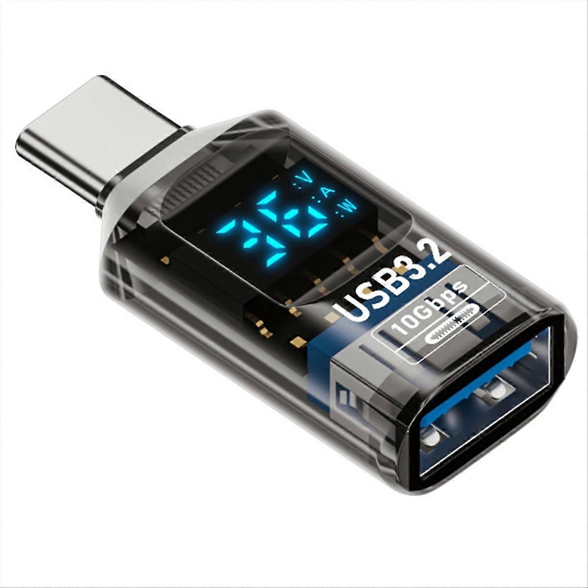 Usb 3.2-adapter Mit Digitaler Led-anzeige, 36–60 W, 10 Gbit/s, Für Laptops Mit Typ-c-anschluss, Cm-zu-af-datenkonverter