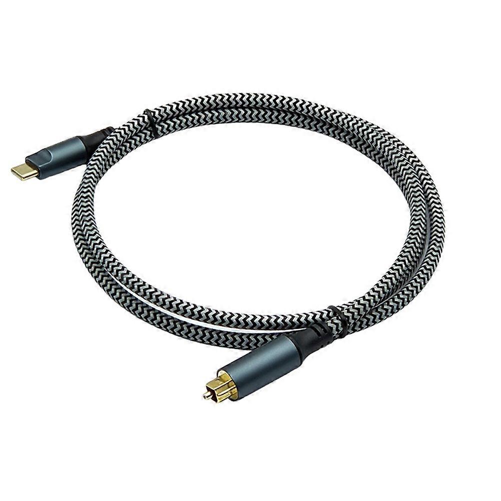 Geflochtenes Optisches Usb-c-audiokabel Mit Vergoldetem Stecker Für Soundbars, Lautsprecher Und Heimkinosysteme