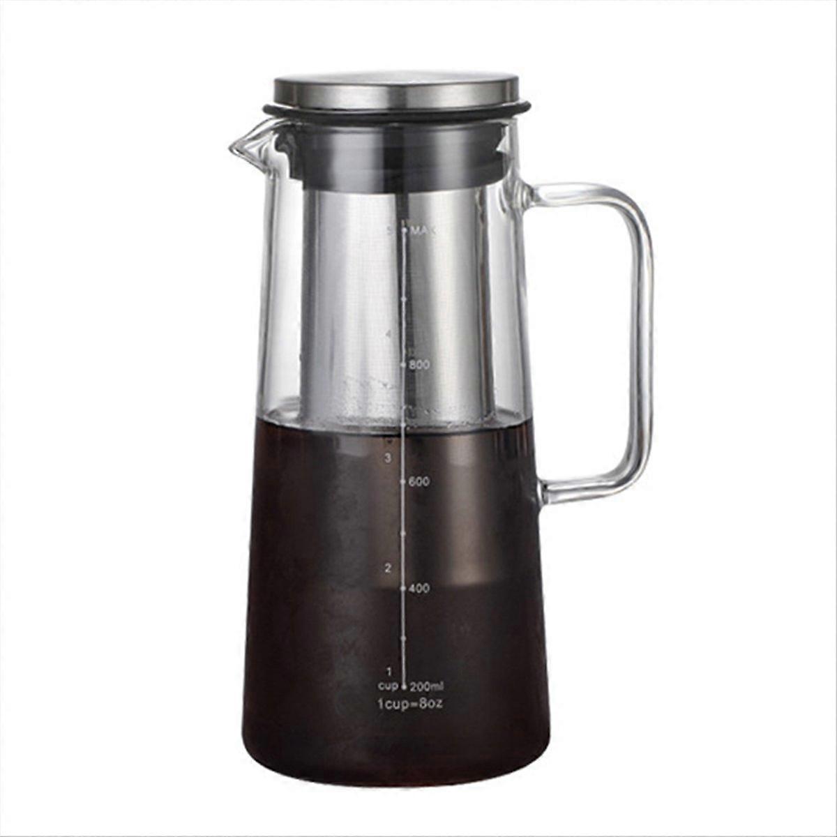 Kaltbrüh-kaffeemaschine, Eiskaffeekrug Aus Glas Und Edelstahl