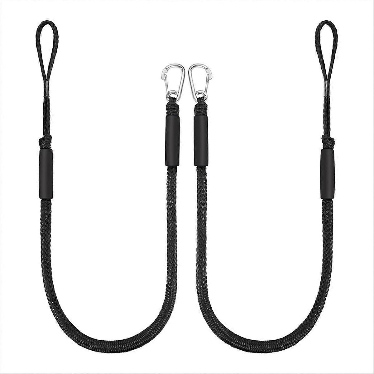 Set Aus 2 Elastischen Festmacherleinen À 1,2 M Für Boote, Robuste Festmacherleinen Mit Edelstahlkarabiner Für Jetskis Und Pontons