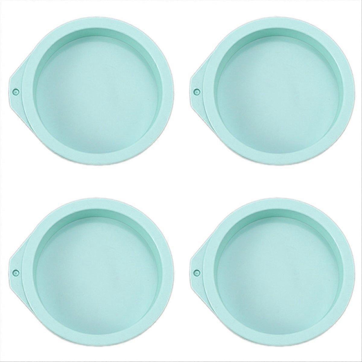 Set Mit 4 Runden Blauen Silikon-kuchenformen, 10 Cm (4 Zoll).