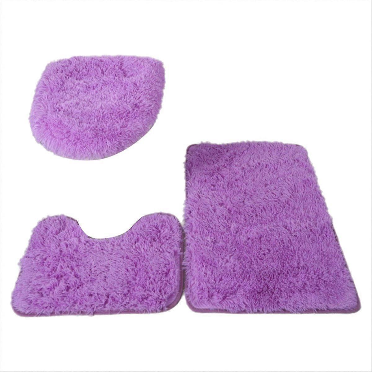 3-teiliges Badematten-set Mit Wc-sitzbezug, Duschmatte Und Rutschfester, Saugfähiger Bodenmatte Zur Dekoration Von Badezimmer Und Badewanne.