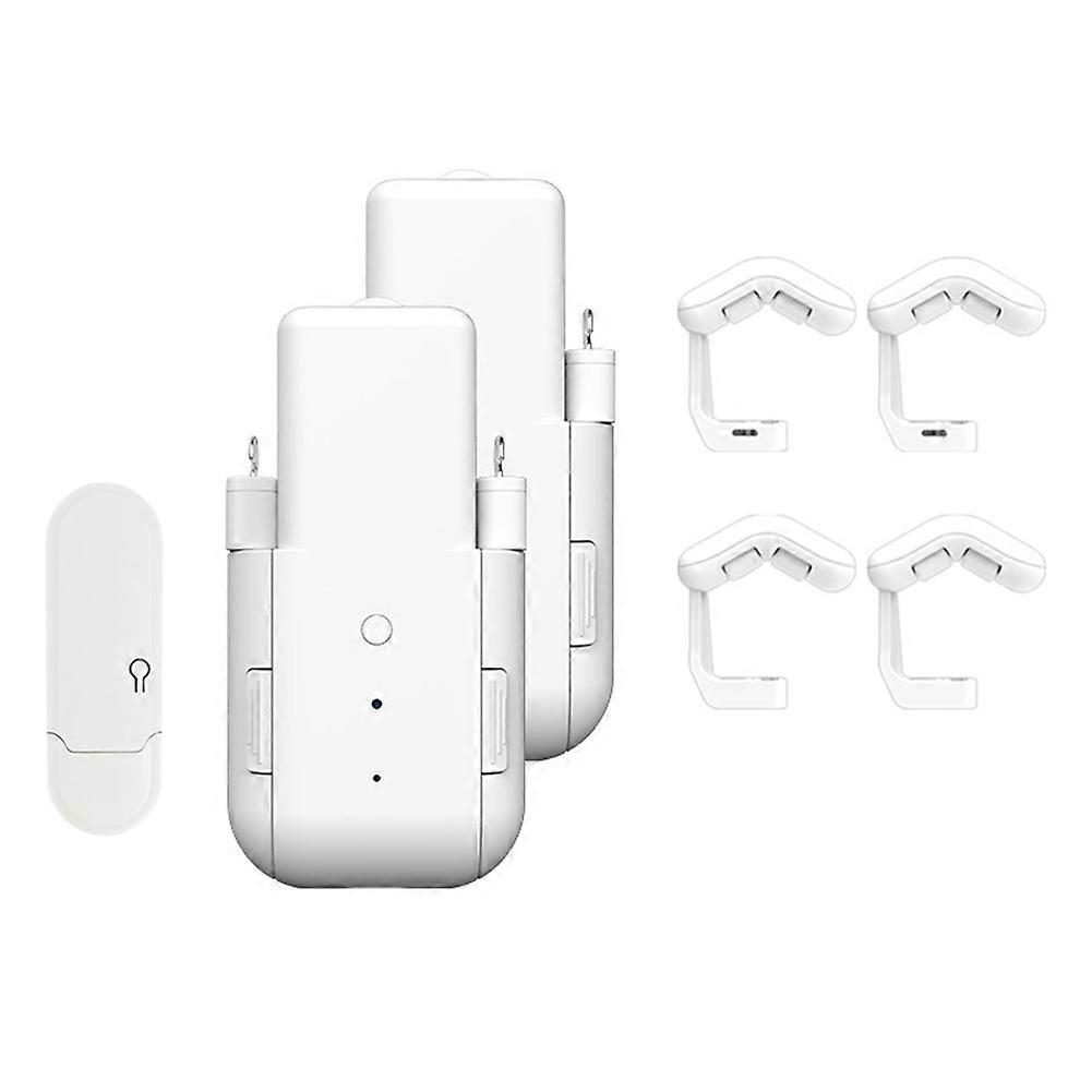 Set Aus 2 Automatischen Vorhangöffnern Mit Sprachsteuerung, Intelligentem Wlan-motor, Temperatur- Und Lichtsensor Sowie Geräuschlosem Timer