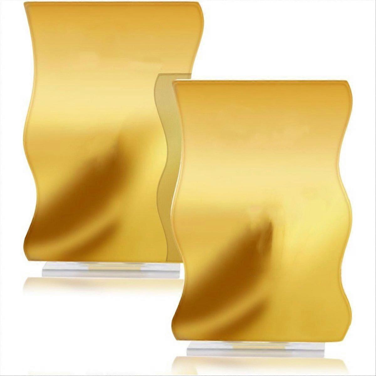 Set Mit 10 Goldenen Tischnummern Mit Ständern, Wellenmuster