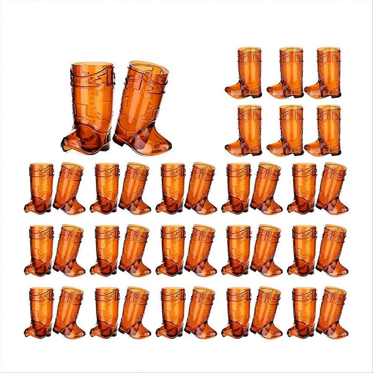 Packung Mit 36 Durchsichtigen 30-ml-cowboybrillen (1 Oz), Mini-cowboybrillen In Braun