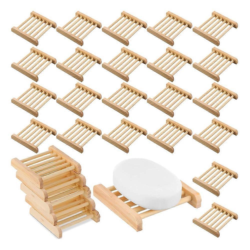 Set Mit 50 Seifenschalen Aus Bambus, Seifenschalen Aus Holz Fürs Badezimmer, Selbstentleerende Seifenschalen Aus Holz, Handgefertigtes Tablett