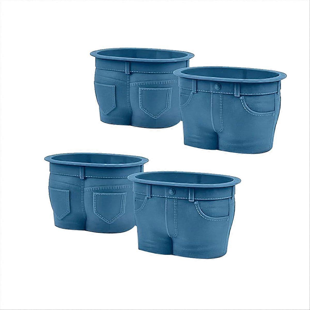 Cupcake-förmchen Aus Silikon Im Denim-stil, 4er-set