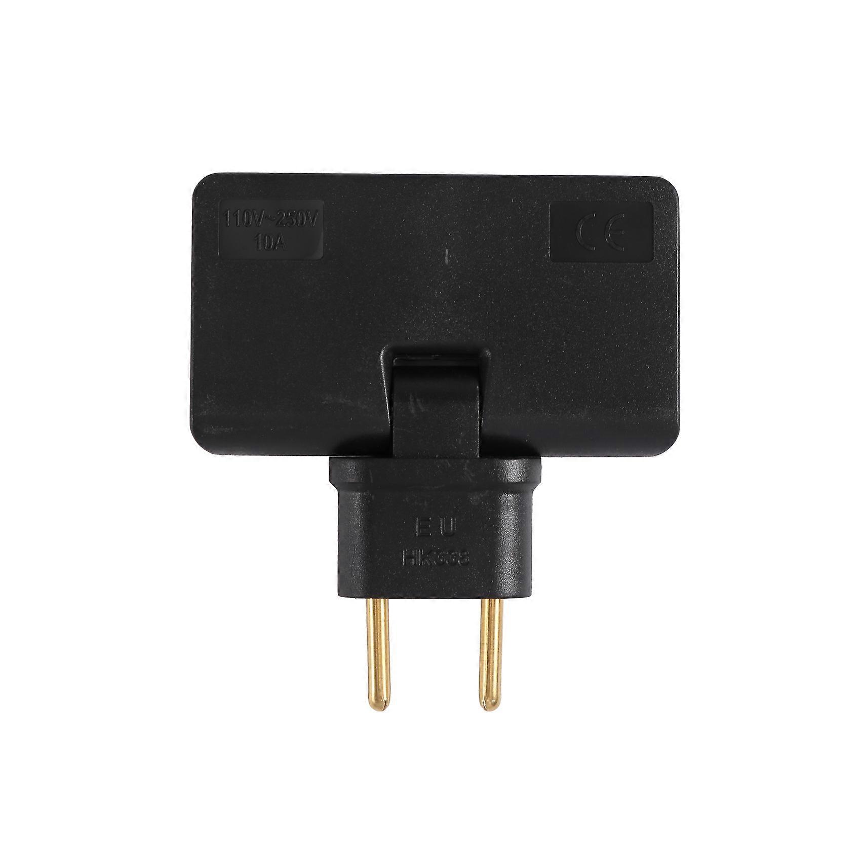 3-in-1 Drehbarer Eurostecker-adapter, 180°-verlängerungskabel, Schwarz