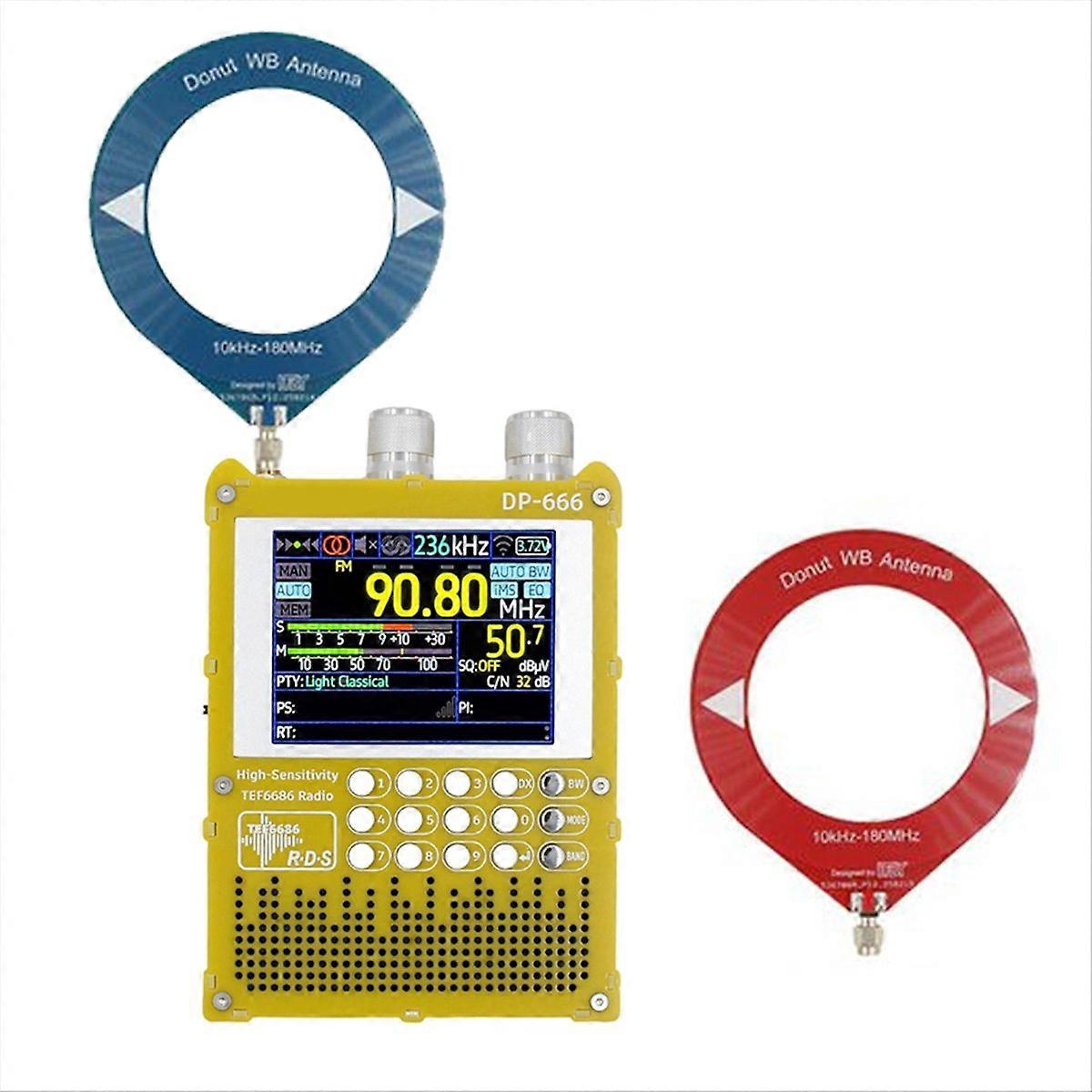 Mini-radio Dp-666 Tef6686 Mit 2,8-zoll-ips-touchscreen, Hochempfindlichem Empfänger, Vollem Fm-band, Lang-, Mittel-, Kurz- Und Breitband, Antenne Im Lieferumfang Enthalten.