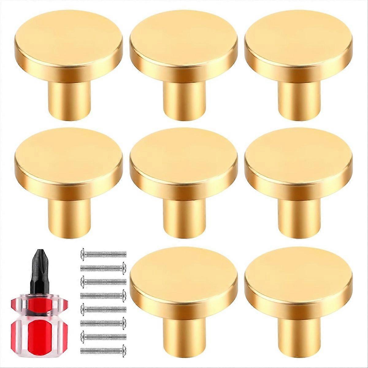 Set Mit 8 Möbelknöpfen, Runde Goldene Griffe Für Kommoden Und Schränke