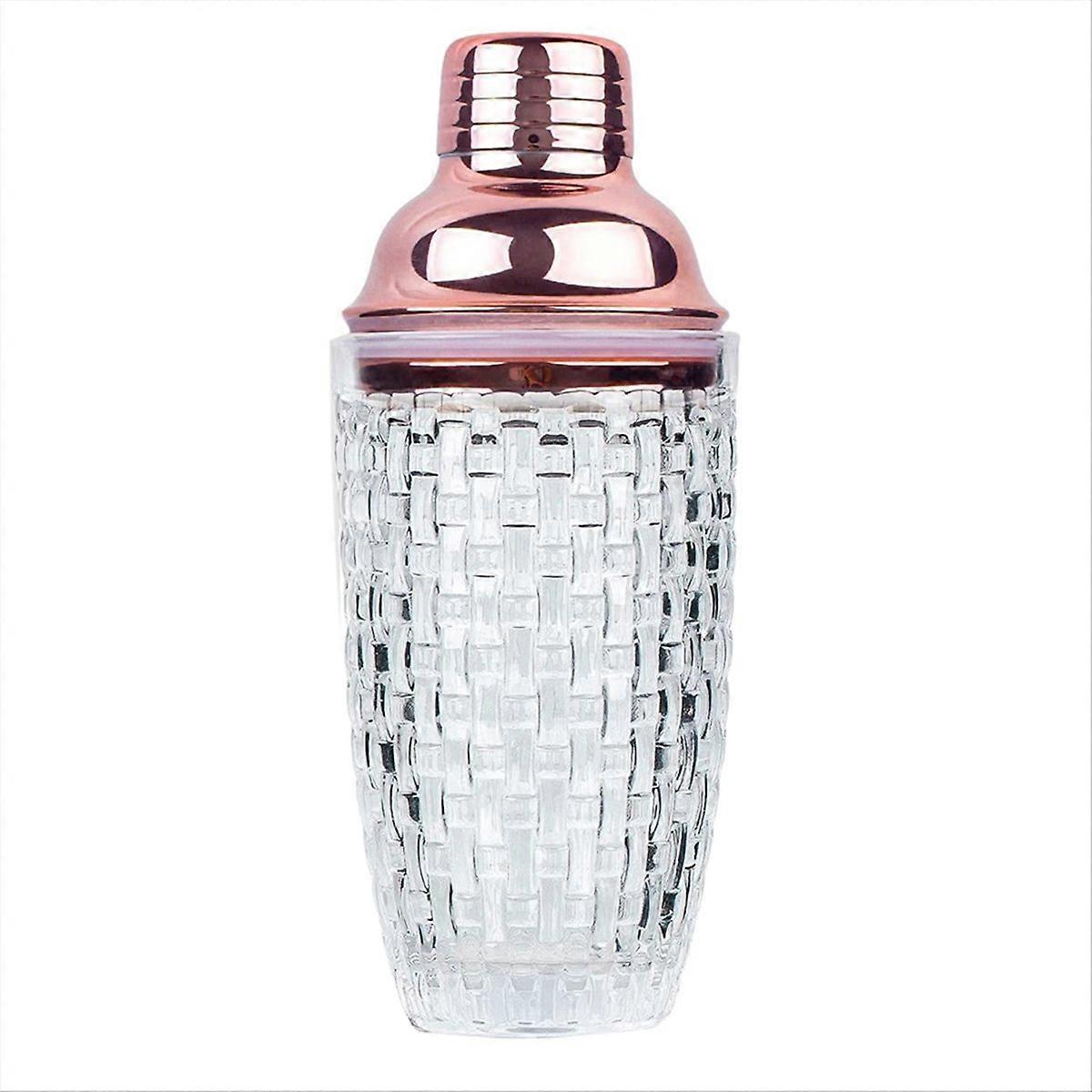 385 Ml (13 Oz) Glas-cocktailshaker-set – Roségoldener Glas-shaker