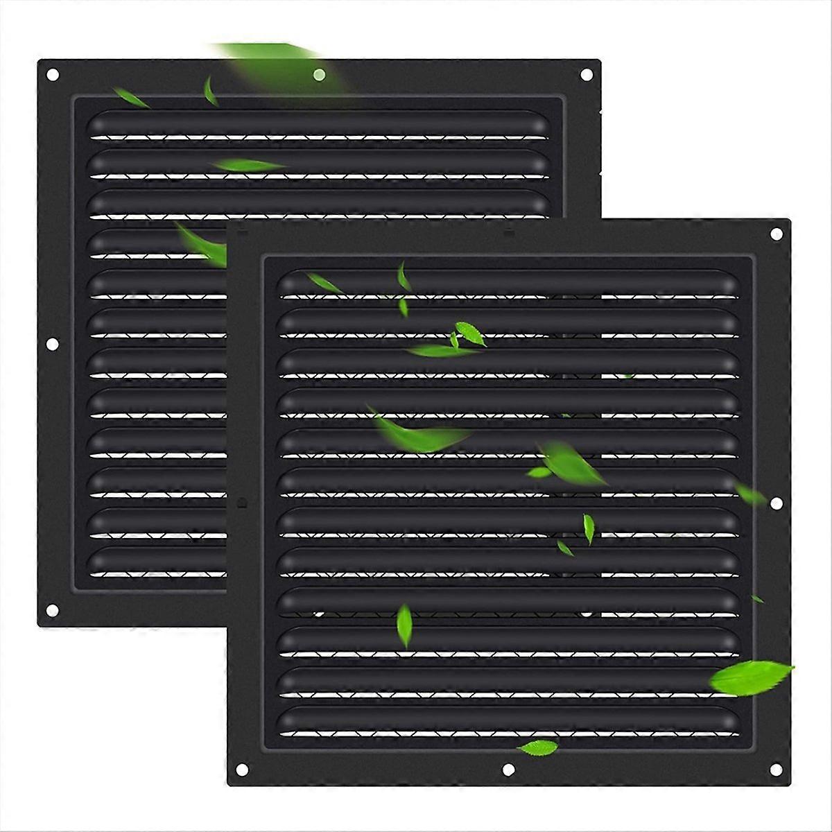 Set Mit 2 Lüftungsgittern (25 X 25 Cm) Für Dachböden, Garagen Oder Wohnhäuser. Wandmontierte Lüftungsgitter Mit Schutz Für Giebel Und Andere Dachböden.