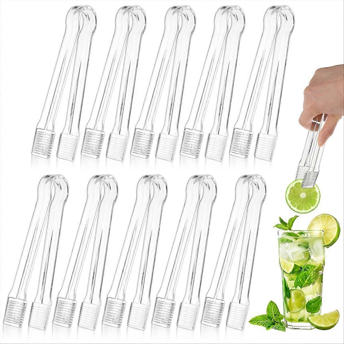 Set Mit 10 Transparenten Servierzangen, Kleine Servierutensilien Für Die Küche, Ideal Für Buffets, Vorspeisen, Salate Und Eiscreme.