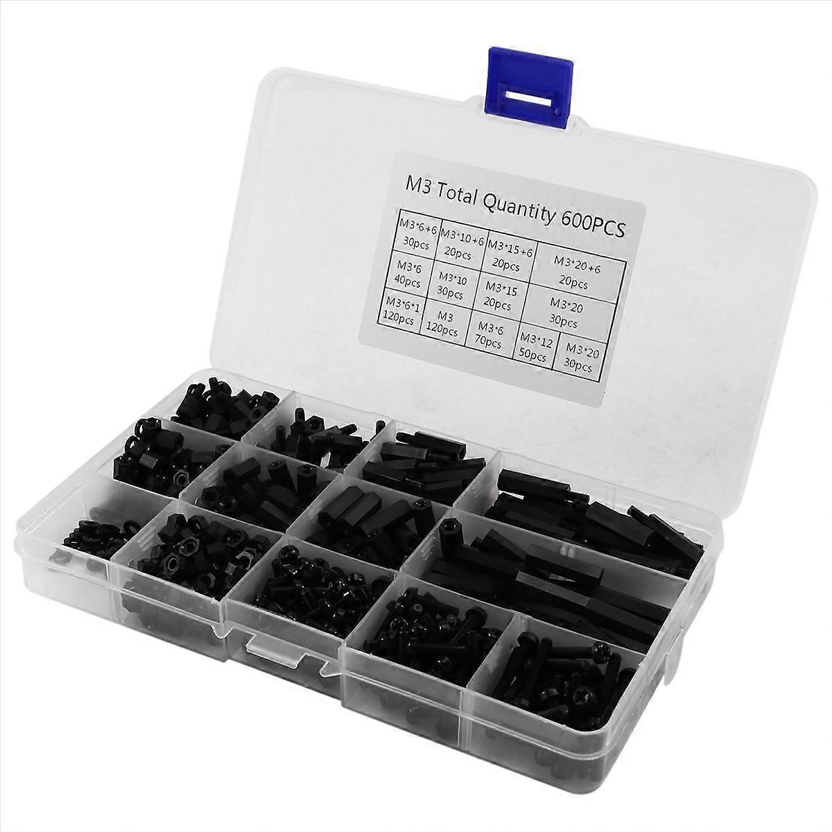 600-teiliges Nylon-abstandshalter-set – M3-sechskantschrauben (außen-/innengewinde) Für Leiterplatten