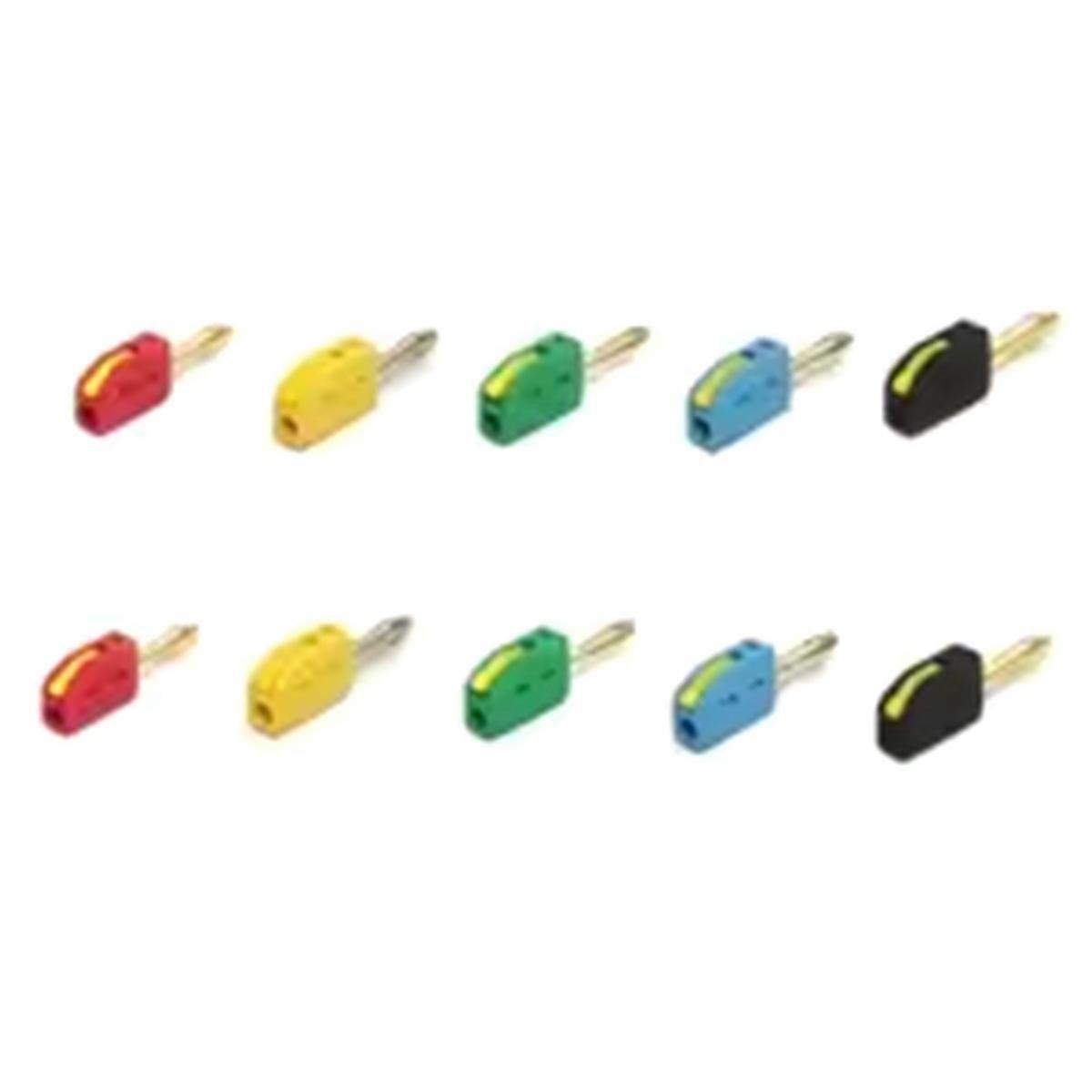 Packung Mit 10 Bananensteckern (4 Mm), Schnellanschluss, Vergoldet, 32 A, Für Elektrische Prüfungen