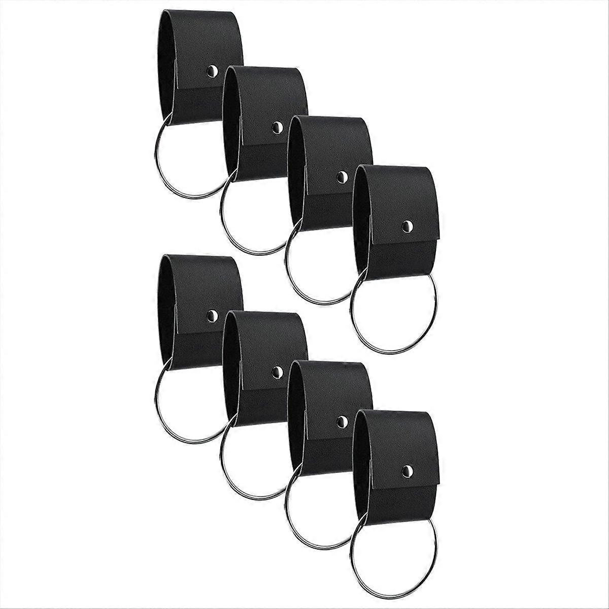 Set Mit 8 Handtuchhaltern Aus Leder Und Metall Mit Schlaufen Zum Aufhängen An Der Backofentür. Geschenkidee Für Zuhause.