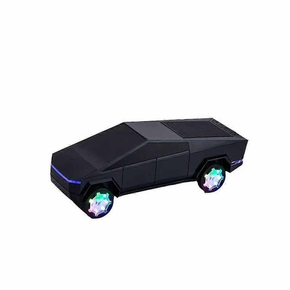 Tragbarer Bluetooth-lautsprecher Mit Kabellosem Ladegerät, Cybertruck-modell, Rgb-beleuchtung, Hi-fi-stereo-sound, Schwarz.