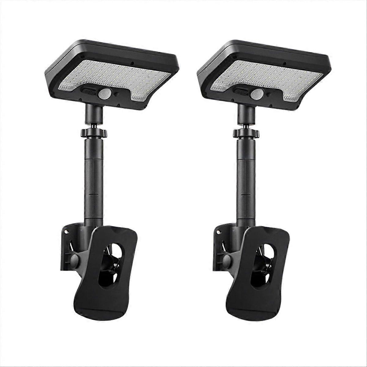 Solarbetriebene Klemmleuchten Für Den Außenbereich Mit Bewegungsmelder, 92 Leds, 600 Lm, Wasserdicht, Für Zäune, Sicherheitsbeleuchtung, 6000 K (2er-pack).