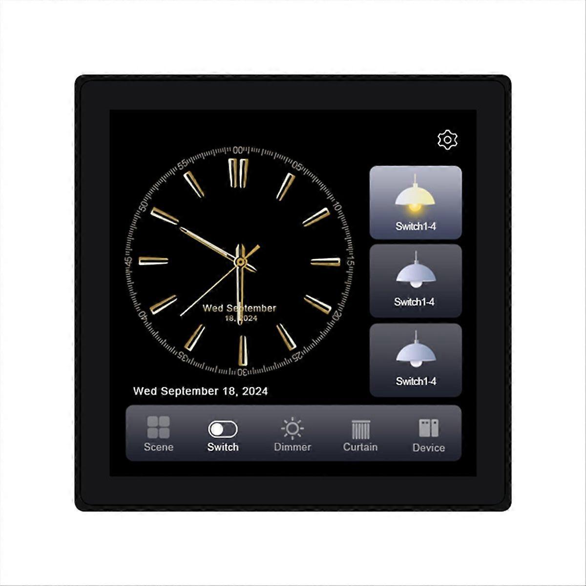 Tuya T3e Pro Smart-bedienfeld, Touch-schalter, Zigbee-kompatibel, Schwarzer Druckknopf-wandschalter.