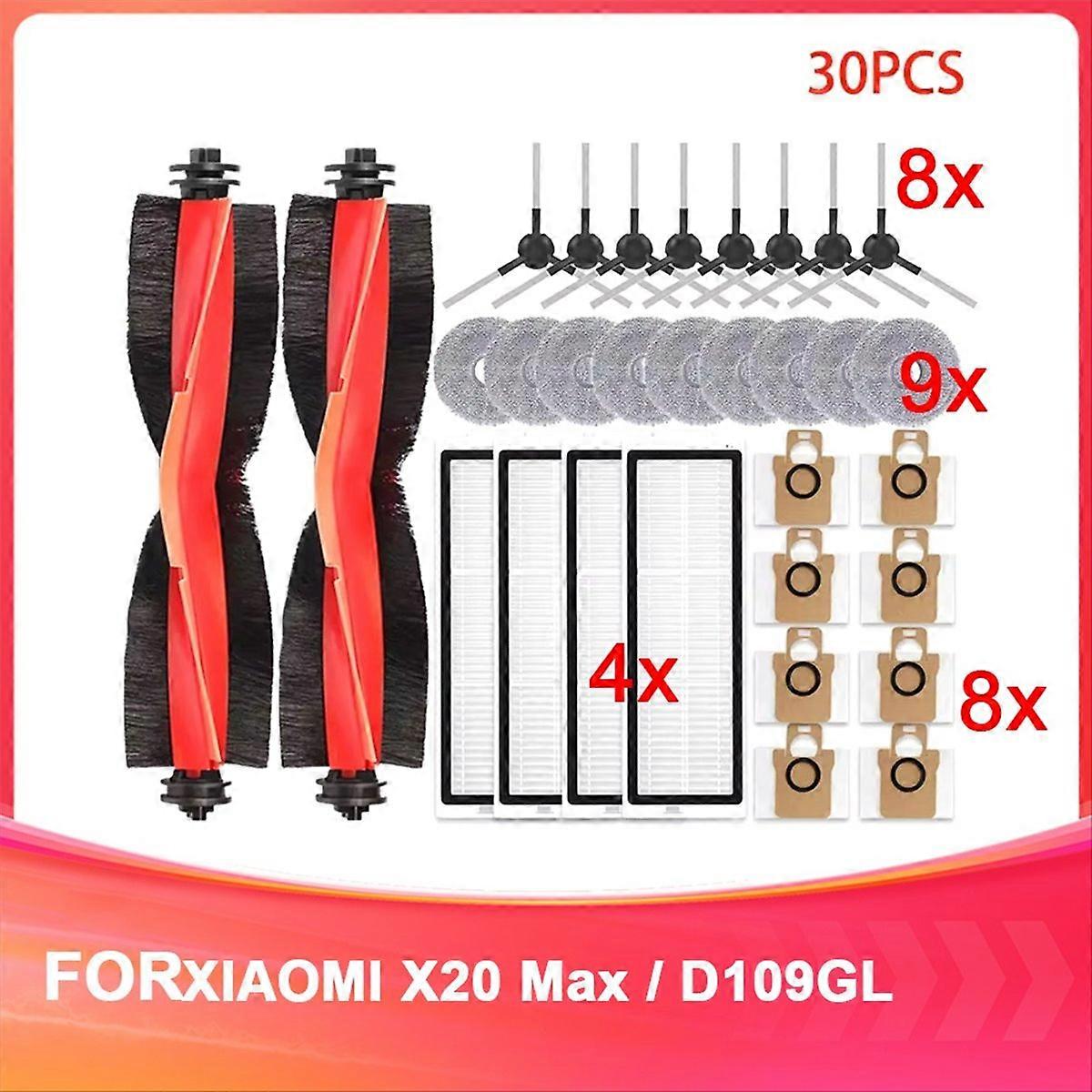 Teile Und Zubehör Für Den Saugroboter X20 Max / D109gl: Hauptbürste, Seitenbürste, Hepa-filter, Reinigungstuch, Staubbeutel.