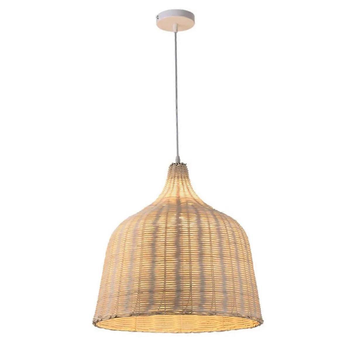 Anpassbare Chinesische Pendelleuchte Für Den Innenbereich Aus Gewebtem Bambus, Runder Retro-kronleuchter Aus Holz Und Handgeflochtenem Rattan