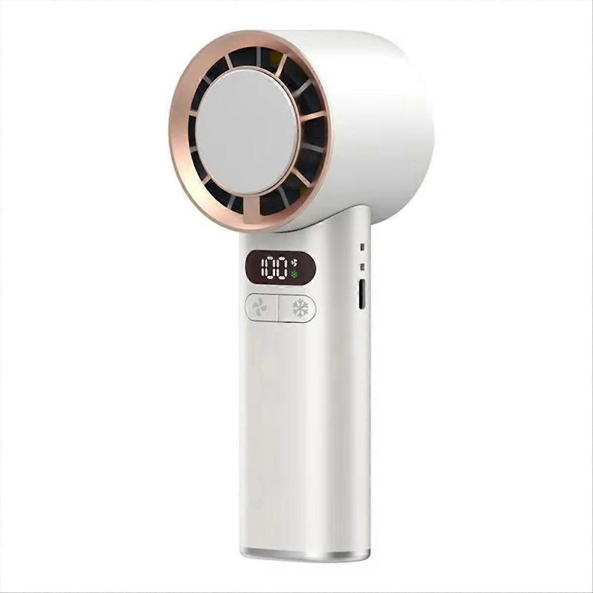 Mini-tragventilator Mit Variabler Geschwindigkeit, Ideal Für Büros, Sofortige Kühlung Mit Eismodus, Wiederaufladbar Und Stilvoll Für Frauen.