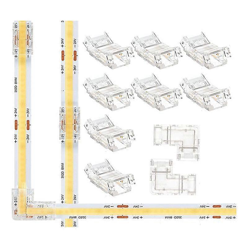 2-poliger 8-mm-cob-led-streifenverbinder (8er-pack) Und L-förmiger Led-eckverbinder (2er-pack)