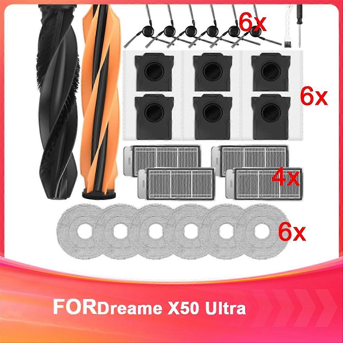 X50 Ultra Komplettes Zubehörset Für Saugroboter: Hauptbürsten, Filter, Staubbeutel, Reinigungstücher, Seitenbürsten