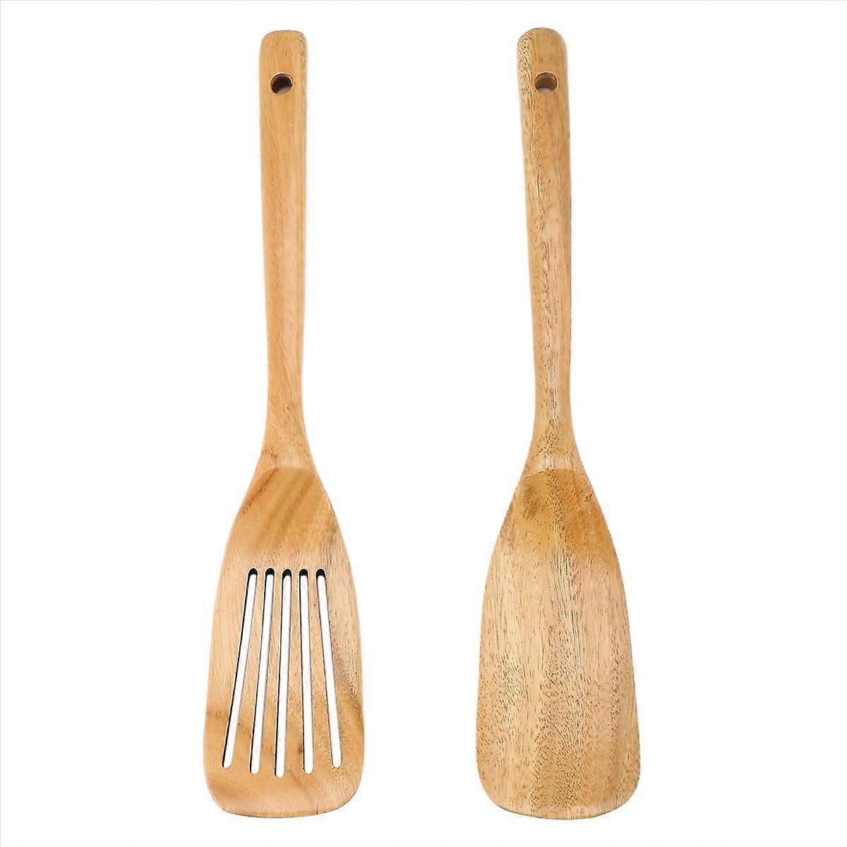 Set Aus 2 Holzlöffeln Und -spateln Für Die Küche, Elegante Küchenutensilien Für Zuhause