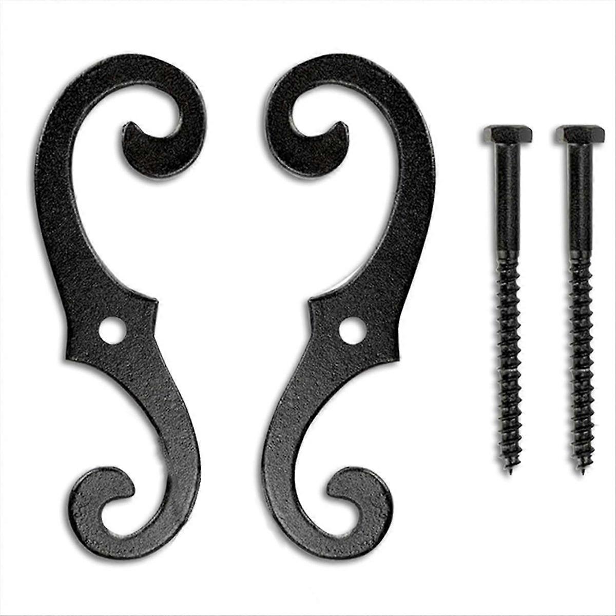 Set Mit 2 Gusseisernen Fensterladenhalterungen – Dekorative S-förmige Klammern – Rostbeständig – Befestigung Für Außenfensterläden