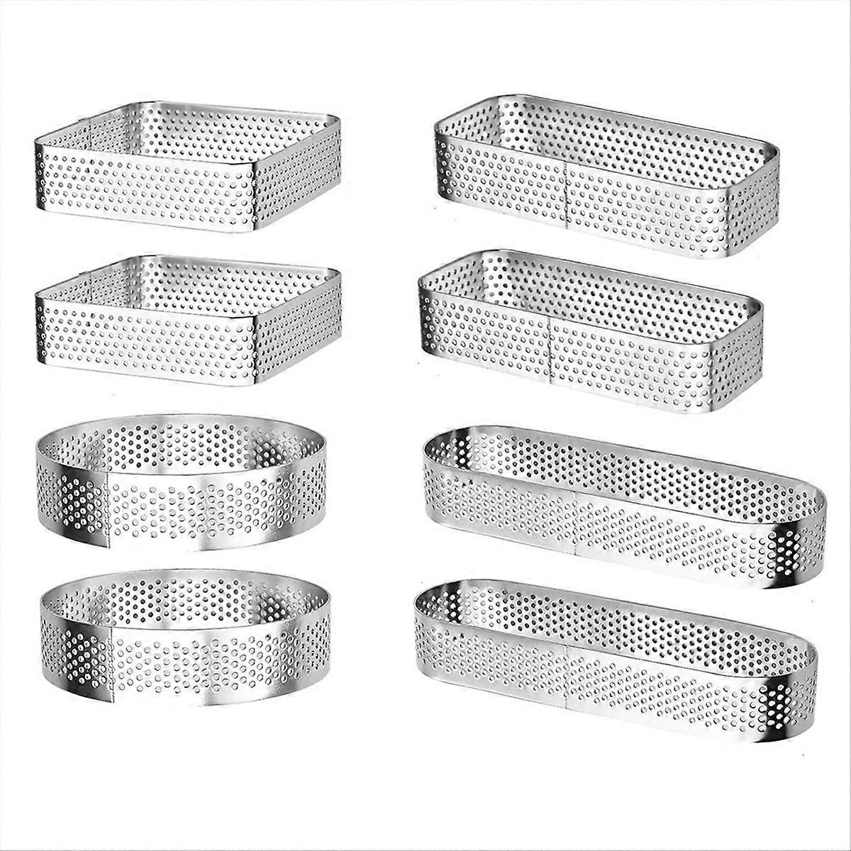 Set Mit 8 Gebäckringen Aus Edelstahl In Verschiedenen Formen.