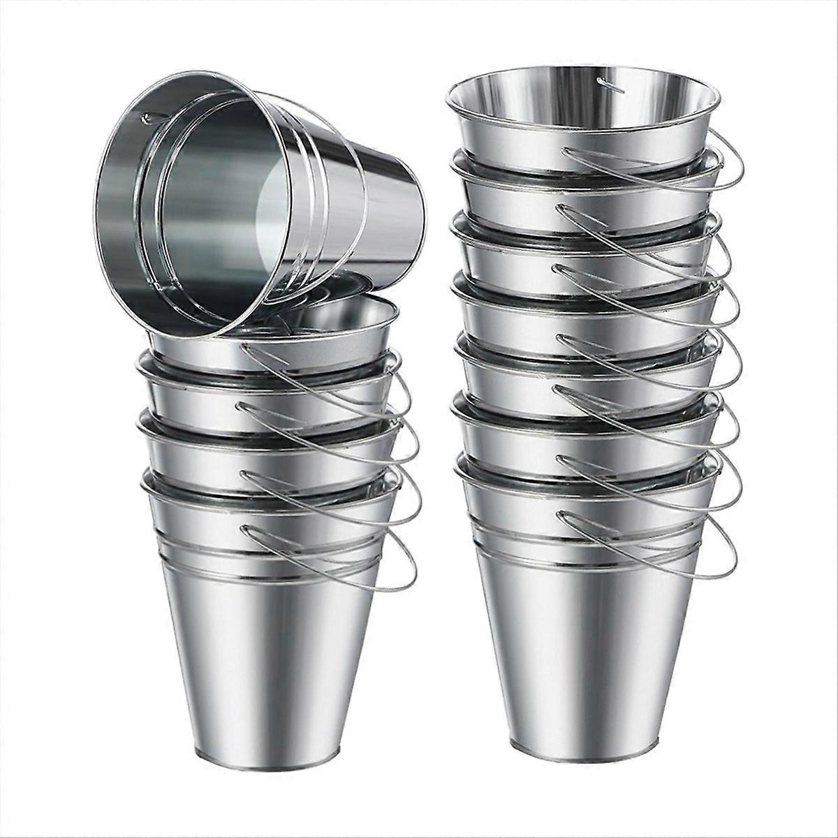 Set Mit 12 Metalleimern Mit Griffen, Kinderkörbe