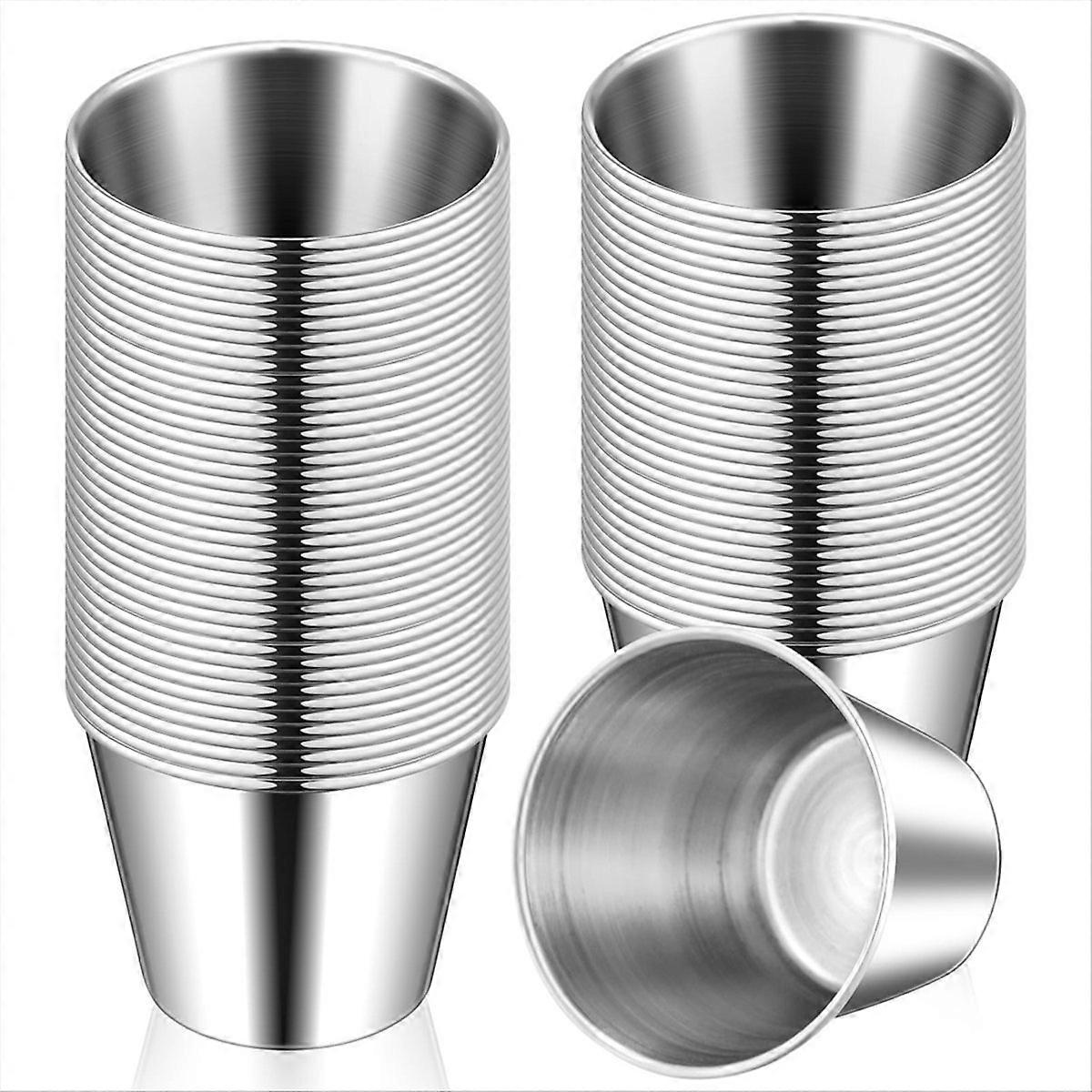 Set Mit 24 Wiederverwendbaren 45ml (1,5oz) Edelstahl-metallförmchen Für Saucen Und Würzmittel.