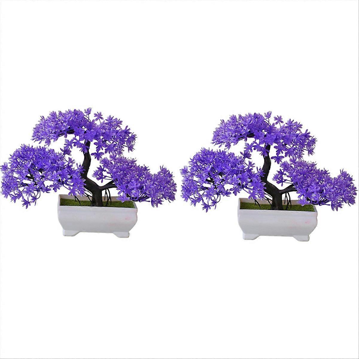 Set Mit 2 Kunststofftöpfen Für Künstliche Bonsai.